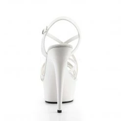 Pleaser 6" Heel White Criss-Cross Strap Sandal Shoes* 8 Pleaser 6