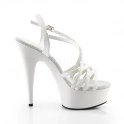 Pleaser 6" Heel White Criss-Cross Strap Sandal Shoes* 9 Pleaser 6