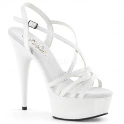 Pleaser 6" Heel White Criss-Cross Strap Sandal Shoes*