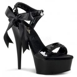 Pleaser 6" Heel Black Ankle Strap Sandal Shoes*