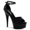 Pleaser Shoes 6" Heel Black Ankle Strap D' Orsay Sandal*