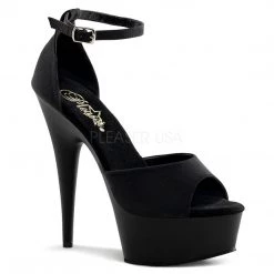 Pleaser Shoes 6" Heel Black Ankle Strap D' Orsay Sandal*