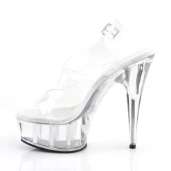 Pleaser 6" Heel Clear Criss-Cross Slingback Sandal* Shoes