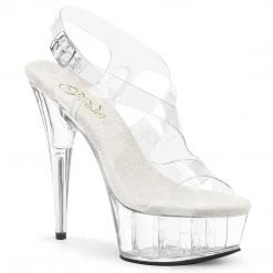 Pleaser 6" Heel Clear Criss-Cross Slingback Sandal* Shoes