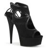 Pleaser Shoes 6" Heel Black Faux Leather Platform Sandal Booties*