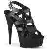 Pleaser 6" Heel Black Faux Leather Sandal Shoes*