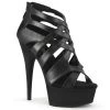 Pleaser 6" Heel Black Strappy Faux Leather Booties*