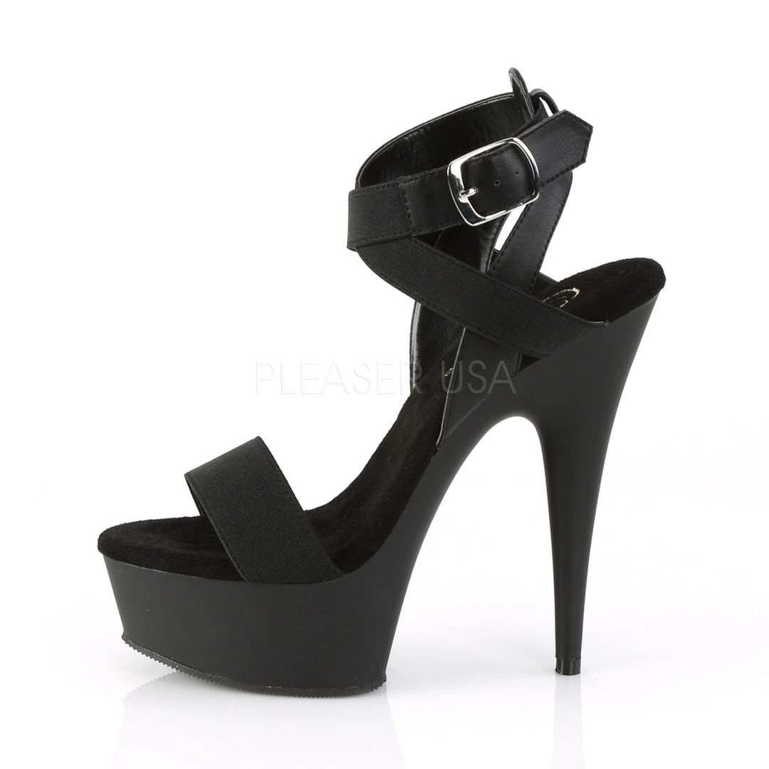 Pleaser Shoes 6" Heel Black Platform Ankle Wrap Sandal* 4 Pleaser Shoes 6" Heel Black Platform Ankle Wrap Sandal*