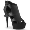 Pleaser 6" Heel Black Faux Leather Sandal Booties* Shoes