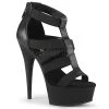 Pleaser 6" Heel Black Faux Leather T-Strap Sandal Shoes* 2 Pleaser 6" Heel Black Faux Leather T-Strap Sandal Shoes*