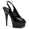 Pleaser 6" Heel Black Slingback Platform Sandal* Shoes