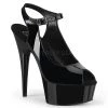 Pleaser 6" Black Peep Toe Ankle Strap Sandal Shoes* 2 Pleaser 6" Black Peep Toe Ankle Strap Sandal Shoes*