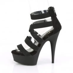 Pleaser 6" Black Faux Suede Criss-Cross Sandal Shoes*