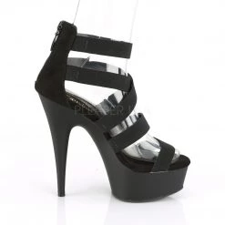 Pleaser 6" Black Faux Suede Criss-Cross Sandal Shoes* 9 Pleaser 6