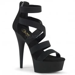 Pleaser 6" Black Faux Suede Criss-Cross Sandal Shoes*
