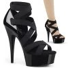 Pleaser Shoes 6" Heel Black Triple Criss Cross Sandal*