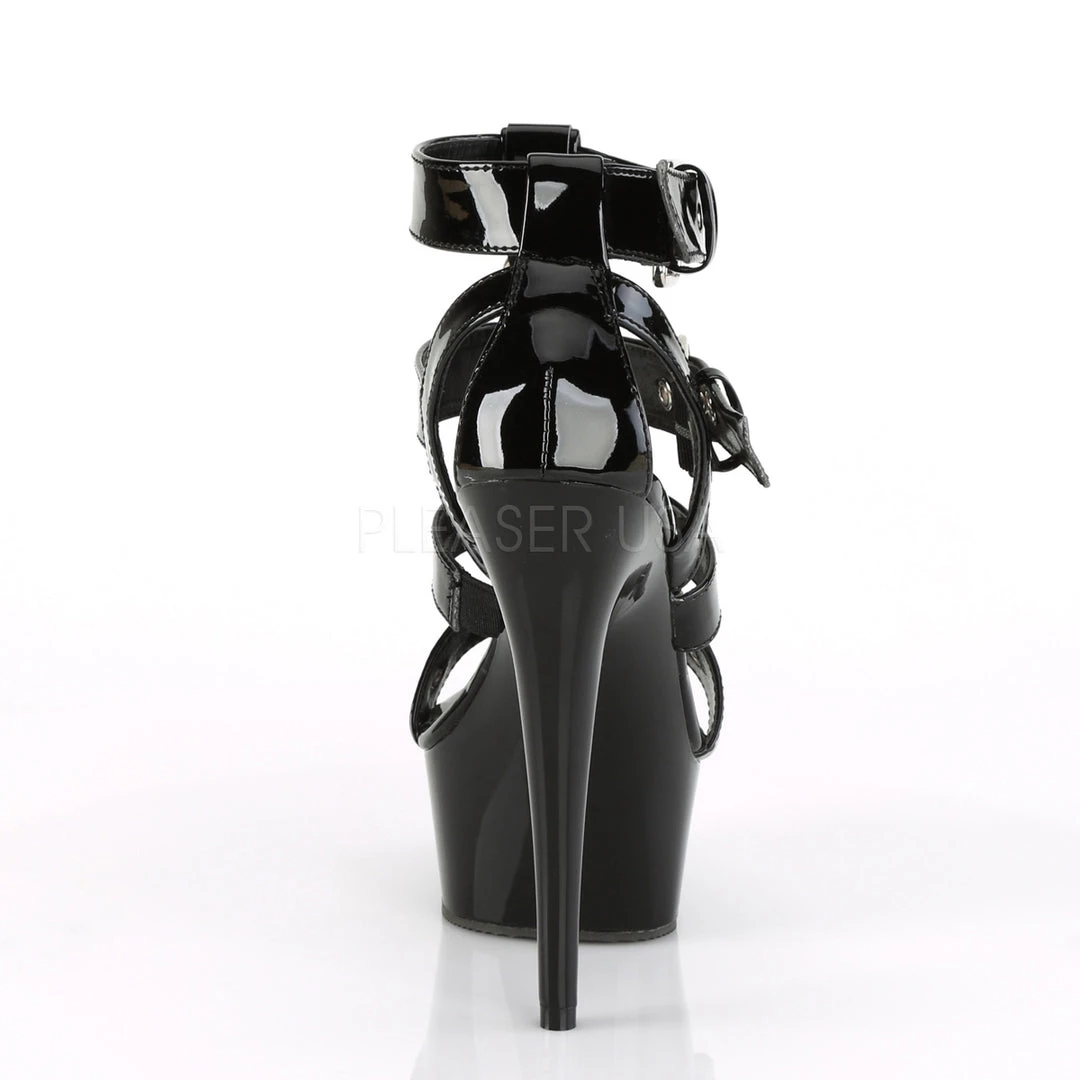 Pleaser 6" Black Strappy T-Strap Sandal Shoes* 5 Pleaser 6" Black Strappy T-Strap Sandal Shoes*