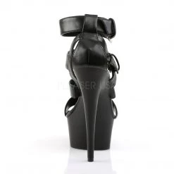 Pleaser 6" Heel Black Strappy T-Strap Sandal* 8 Pleaser 6
