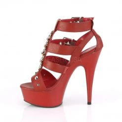 Pleaser Shoes 6" Heel Red Strappy T-Strap Sandal*