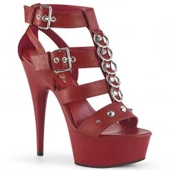 Pleaser Shoes 6" Heel Red Strappy T-Strap Sandal*