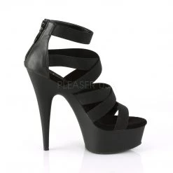 Pleaser 6" Heel Black Double Criss Cross Sandal* Shoes