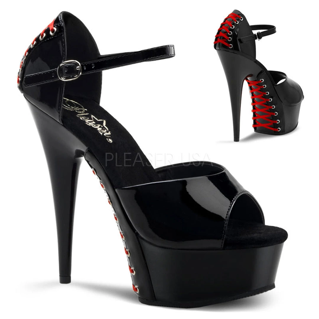 Pleaser Shoes 6" Heel Black D' Orsay Sandal* 3 Pleaser Shoes 6" Heel Black D' Orsay Sandal*