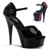 Pleaser 6" Heel Black/Hot Pink D' Orsay Sandal* Shoes 2 Pleaser 6" Heel Black/Hot Pink D' Orsay Sandal* Shoes