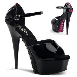 Pleaser 6" Heel Black/Hot Pink D' Orsay Sandal* Shoes