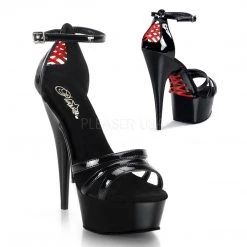 Pleaser 6" Heel Black Corset Style Sandal Shoes*