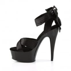 Pleaser 6" Black Criss-Cross Sandal Shoes*