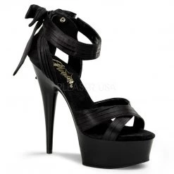 Pleaser 6" Black Criss-Cross Sandal Shoes*