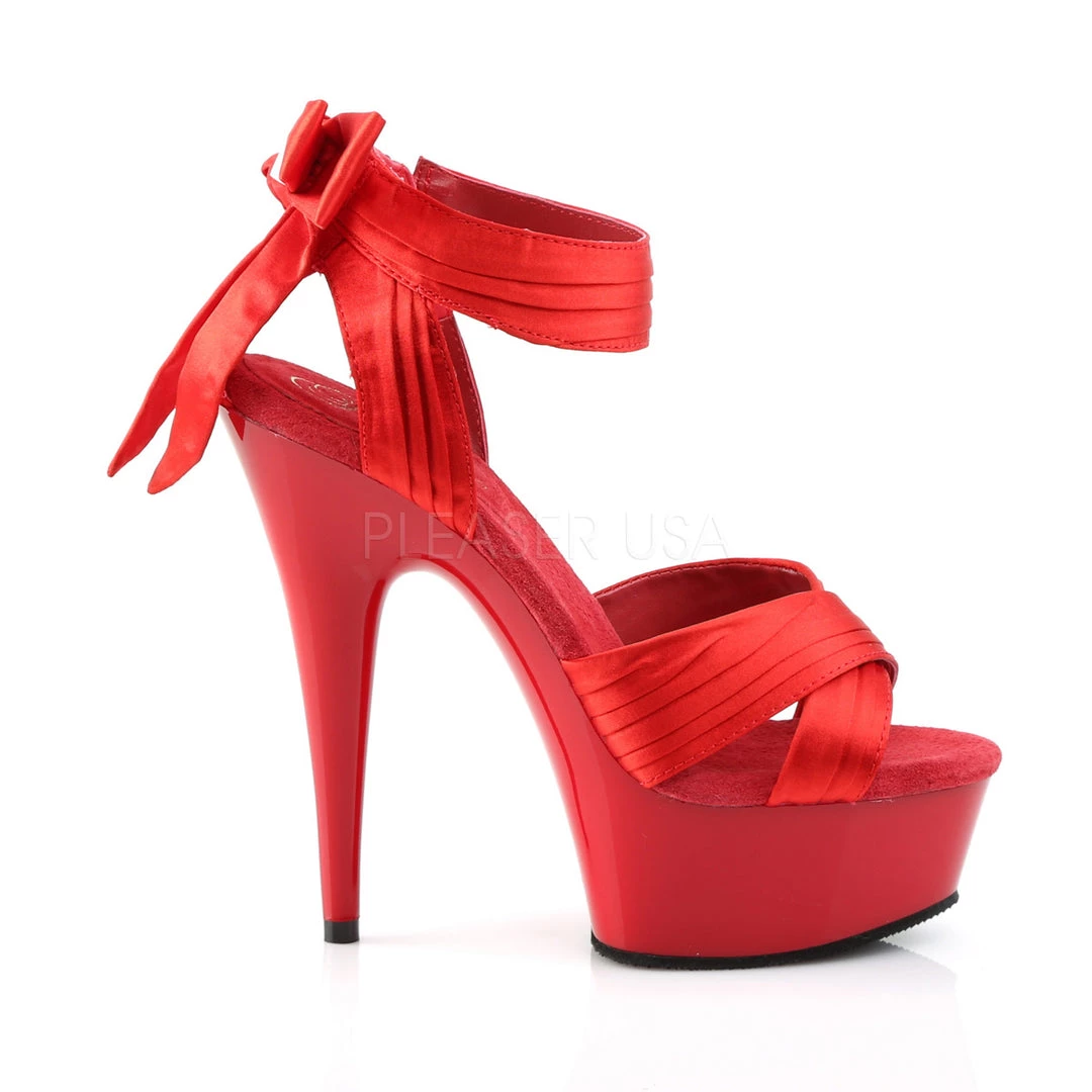 Pleaser 6" Red Criss-Cross Sandal Shoes* 6 Pleaser 6" Red Criss-Cross Sandal Shoes*
