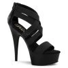 Pleaser 6" Black Faux Leather Criss-Cross Sandal Shoes*