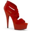 Pleaser 6" Red Faux Leather Criss-Cross Sandal Shoes*