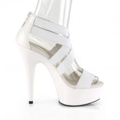 Pleaser 6" White Faux Leather Criss-Cross Sandal Shoes* 9 Pleaser 6