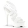 Pleaser 6" White Faux Leather Criss-Cross Sandal Shoes*