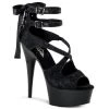 Pleaser 6" Black Criss-Cross Ankle Strap Sandal Shoes*