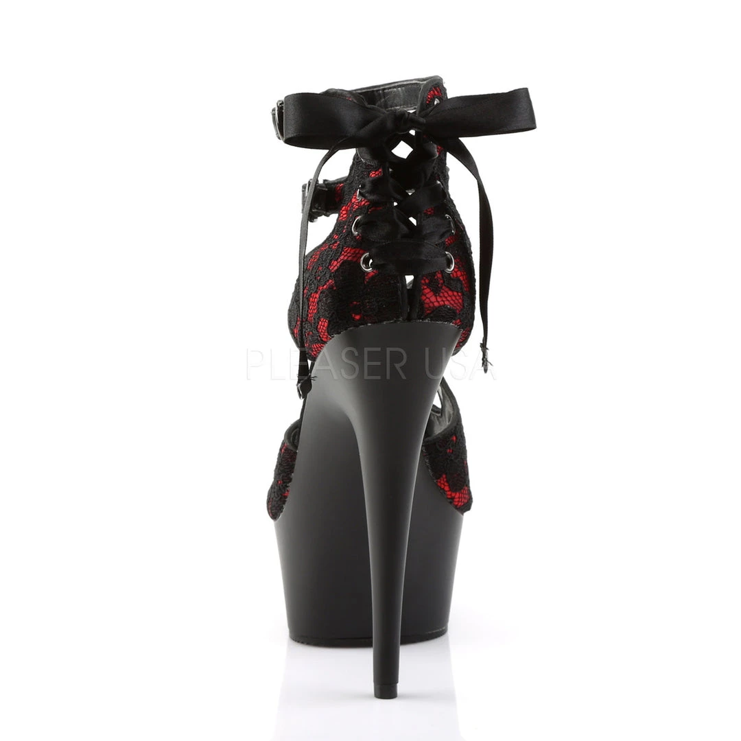 Pleaser 6" Red Criss-Cross Ankle Strap Sandal Shoes* 5 Pleaser 6" Red Criss-Cross Ankle Strap Sandal Shoes*