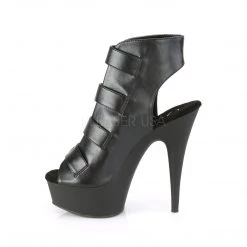 Pleaser 6" Heel Black Strappy Buckle Ankle Booties* Shoes