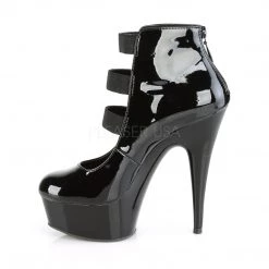 Pleaser 6" Heel Black Strappy Sandal Ankle Bootie*