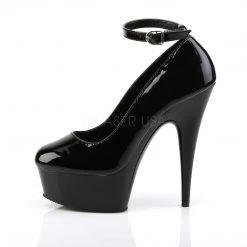 Pleaser 6" Black Ankle Strap Platform Pump* Shoes