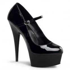 Pleaser 6" Black Mary Jane Pumps*