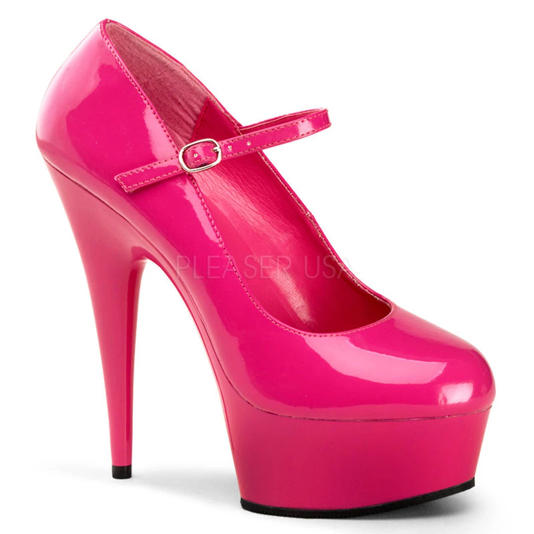 Pleaser 6" Hot Pink Mary Jane Pump* Shoes 3 Pleaser 6" Hot Pink Mary Jane Pump* Shoes