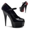 Pleaser 6" Heel Black/Red Mary Jane Pump* Shoes