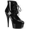 Pleaser 6" Heel Black Lace-Up Ankle Platform Booties*