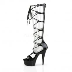 Pleaser 6" Black Lace-Up Sandal Shoes*