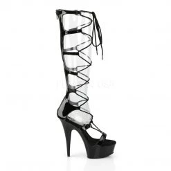 Pleaser 6" Black Lace-Up Sandal Shoes* 9 Pleaser 6