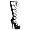 Pleaser 6" Black Lace-Up Sandal Shoes*