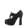 Demonia 5" Heel Black Satin 1.5" Platform Shoes*