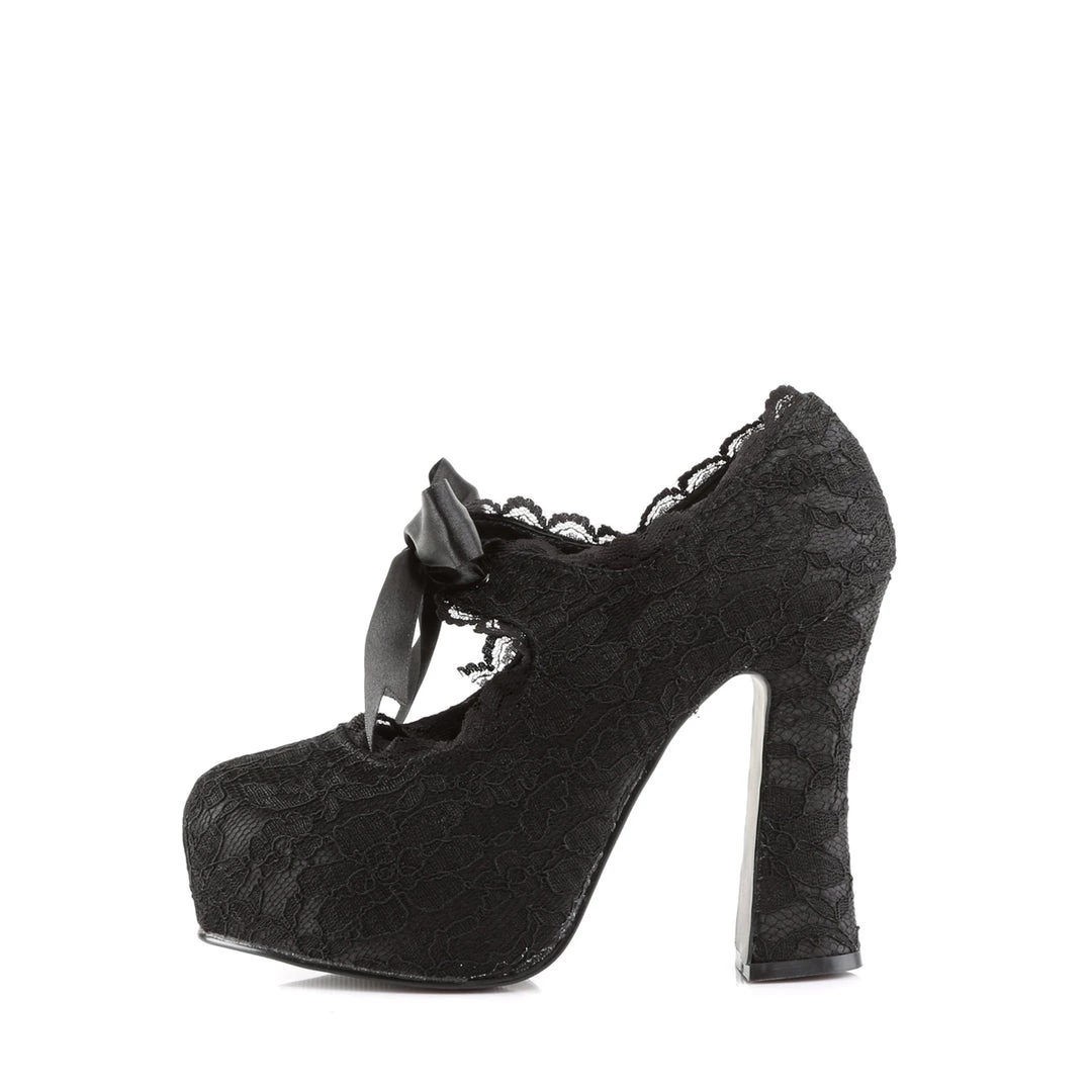 Demonia 5" Heel Black Satin 1.5" Platform Shoes* 3 Demonia 5" Heel Black Satin 1.5" Platform Shoes*